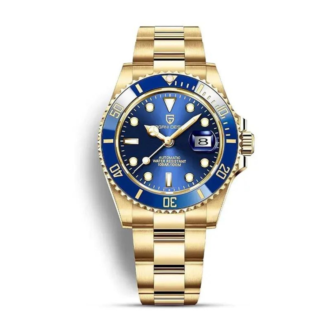 Pagani Design PD-1661 Submariner Golden Blue Dial Automatic Watch For Men’s